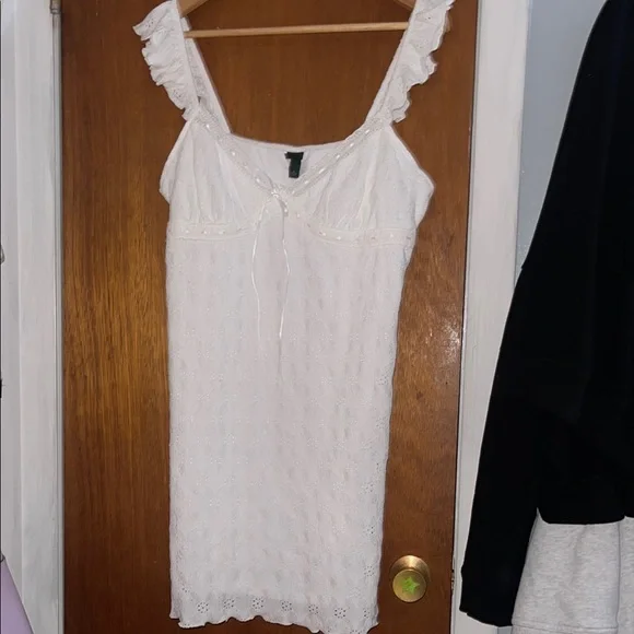 Wild Fable White Ruffle Sleeve Dress - Picture 2 of 4